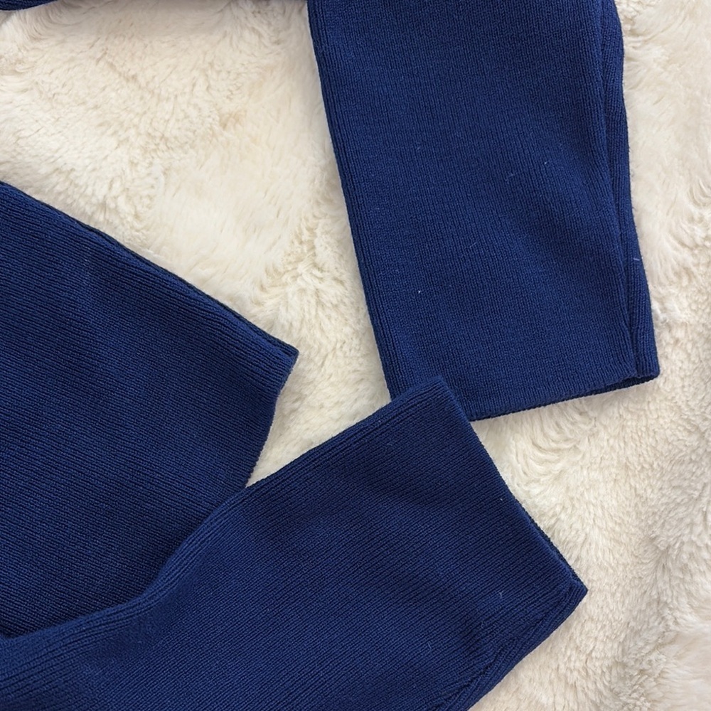 Zara deep Blue Long Sleeve Crop Top - Picture 7 of 8